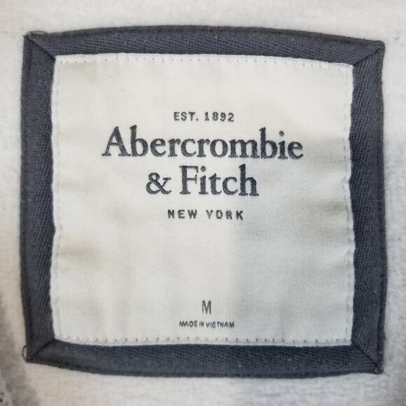 Y2K A&F Spell Out Zip Hoodie Medium White Vintage Campus Style - Picture 4 of 14